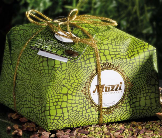 Panettone al pistacchio farcito con crema 1kg