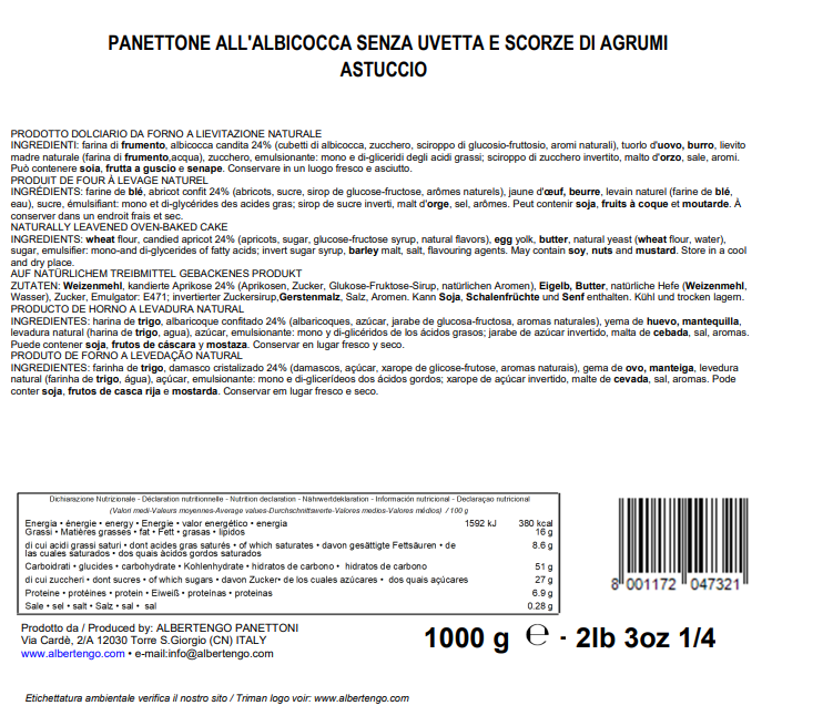 Panettone Albertengo "Albicocca"
