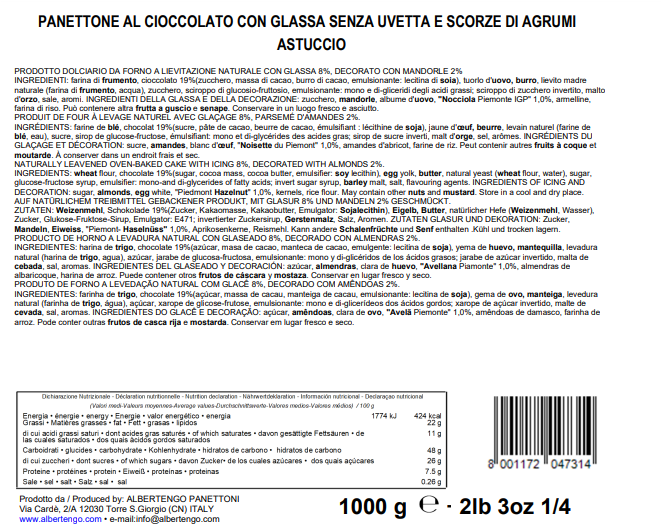 Panettone Albertengo al Cioccolato