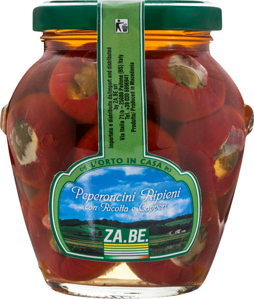 Peperoncini ripieni con ricotta & capperi
