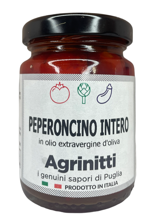Peperoncino intero in olio extravergine d'oliva