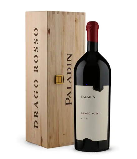 Merlot Drago rosso "Magnum" mit Holzkiste