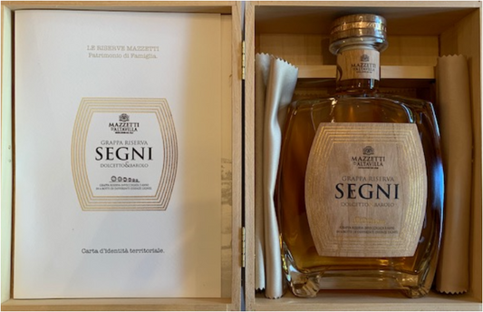 Grappa Riserva Segni "mit Holzkiste" 43% Vol.
