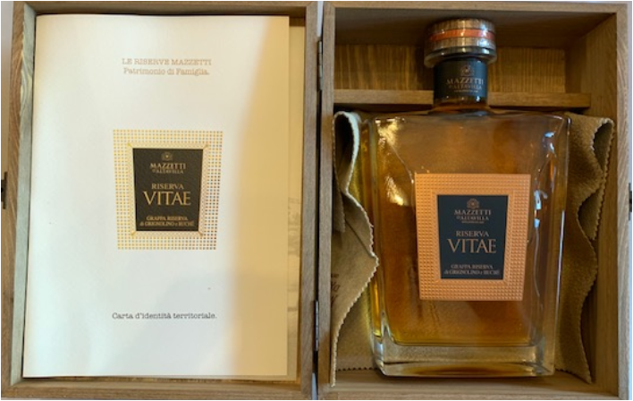 Grappa Riserva Vitae "mit Holzkiste" 43% Vol.