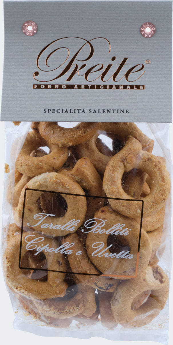 Taralli bolliti cipolle e uvetta