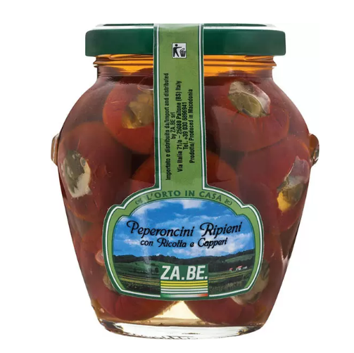 Peperoncini ripieni con ricotta & capperi